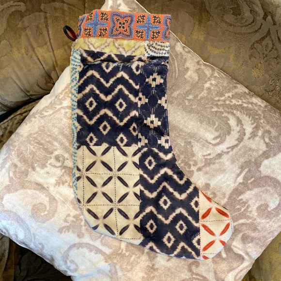 Johnny Was Boho Holiday Velvet Christmas Stocking With Embroidered Details - Picture 3 of 16